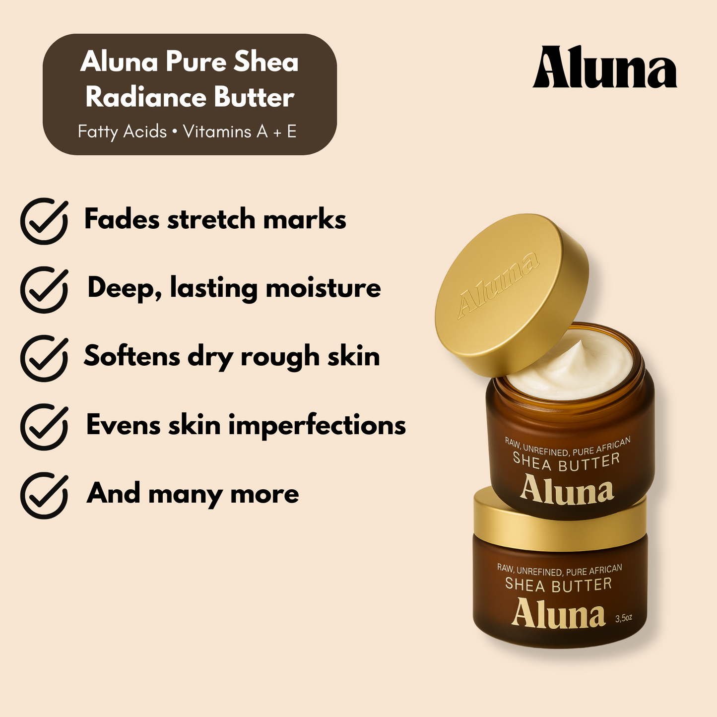 Aluna® Elfenben Sheasmør - BOGO udsalg