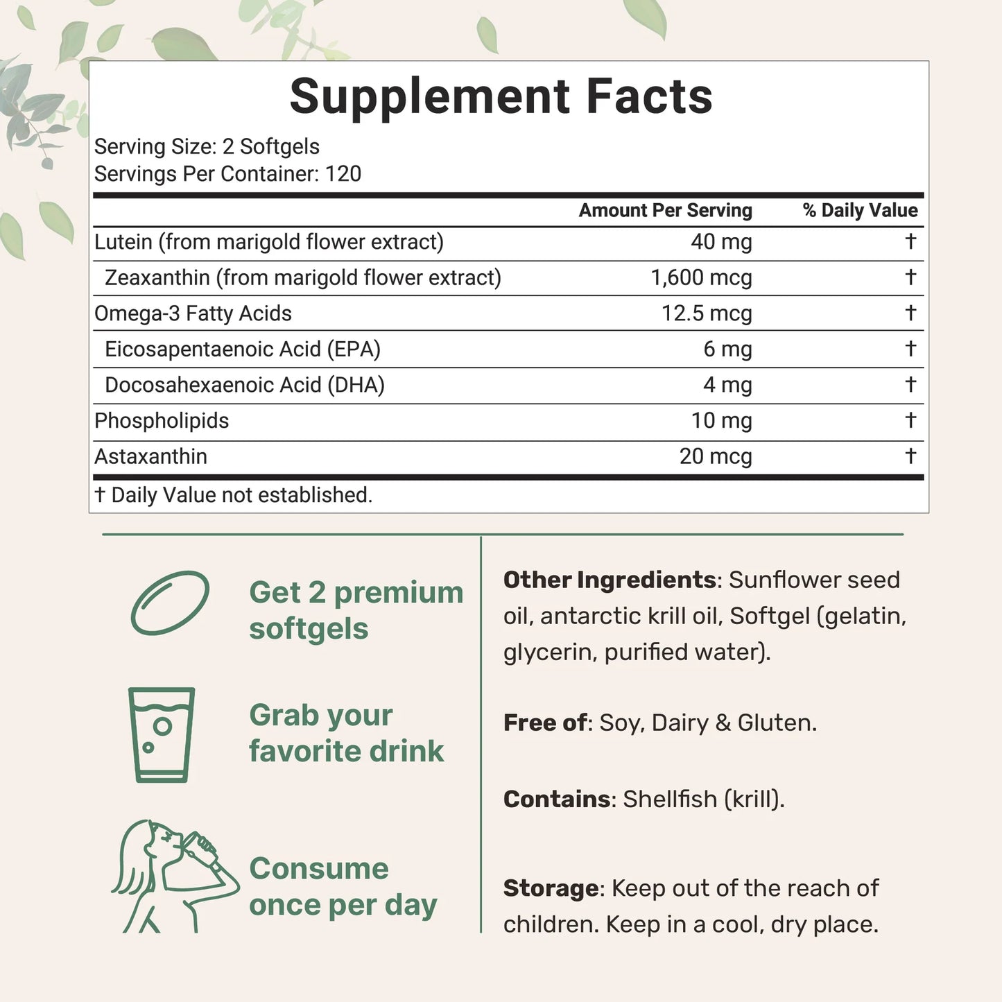Øjenbeskyttelsesformel - Lutein-zeaxanthinkapsler fra AVIV™